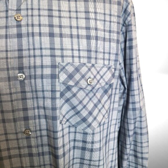 BOSS Hugo Boss Slim Fit Button-Down Shirt – Men’s XL – Blue Plaid – Two Chest Po - Picture 3 of 13